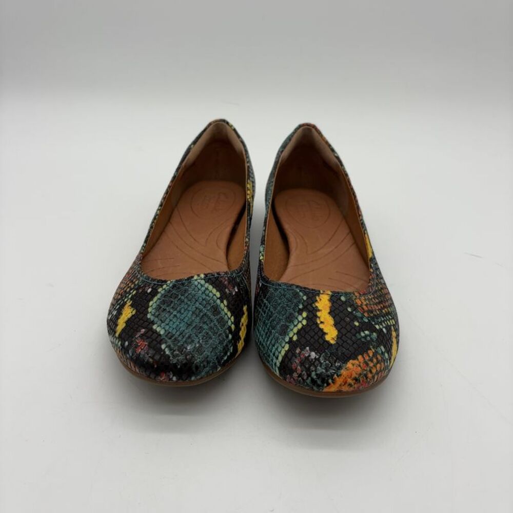 Clark’s Shimmer Faux Snake Print Multi Colour Flats Size 8